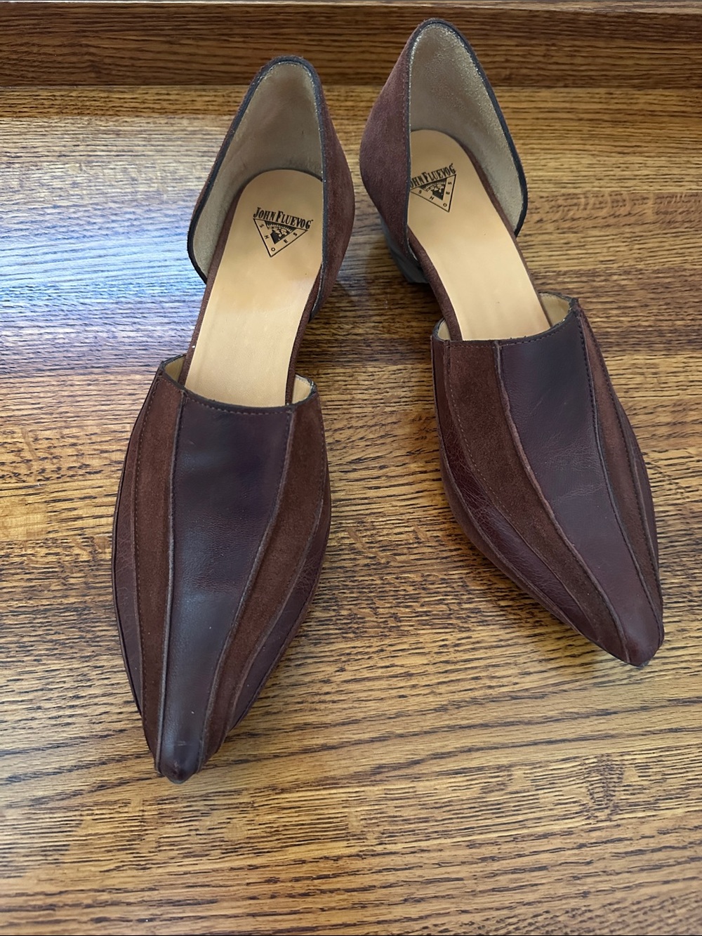 Vintage John Fluevog Suede & Leather Women's Dress Flats